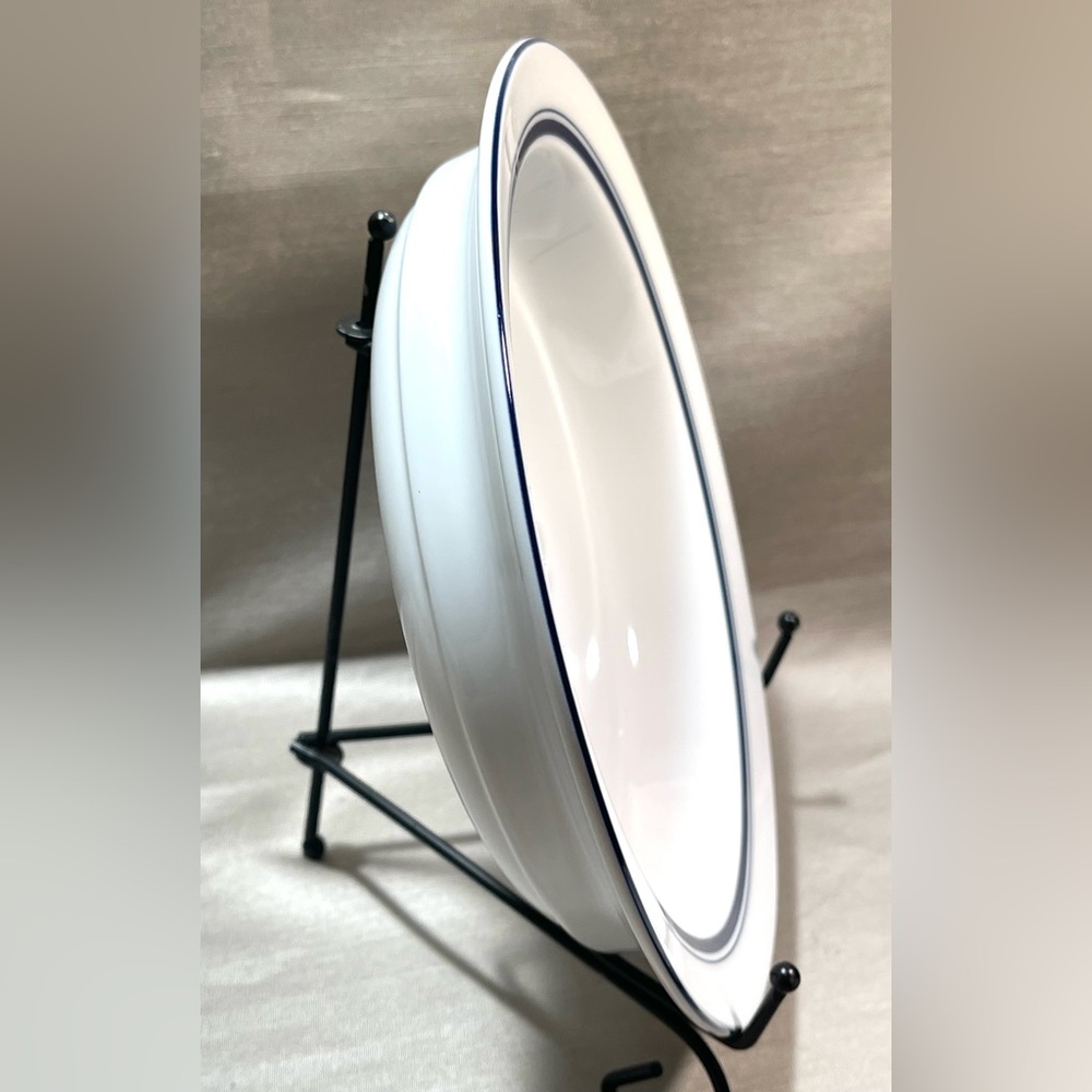 Dansk Bistro Christianhavn Blue & White 8” Rim Soup Bowls Set of 2